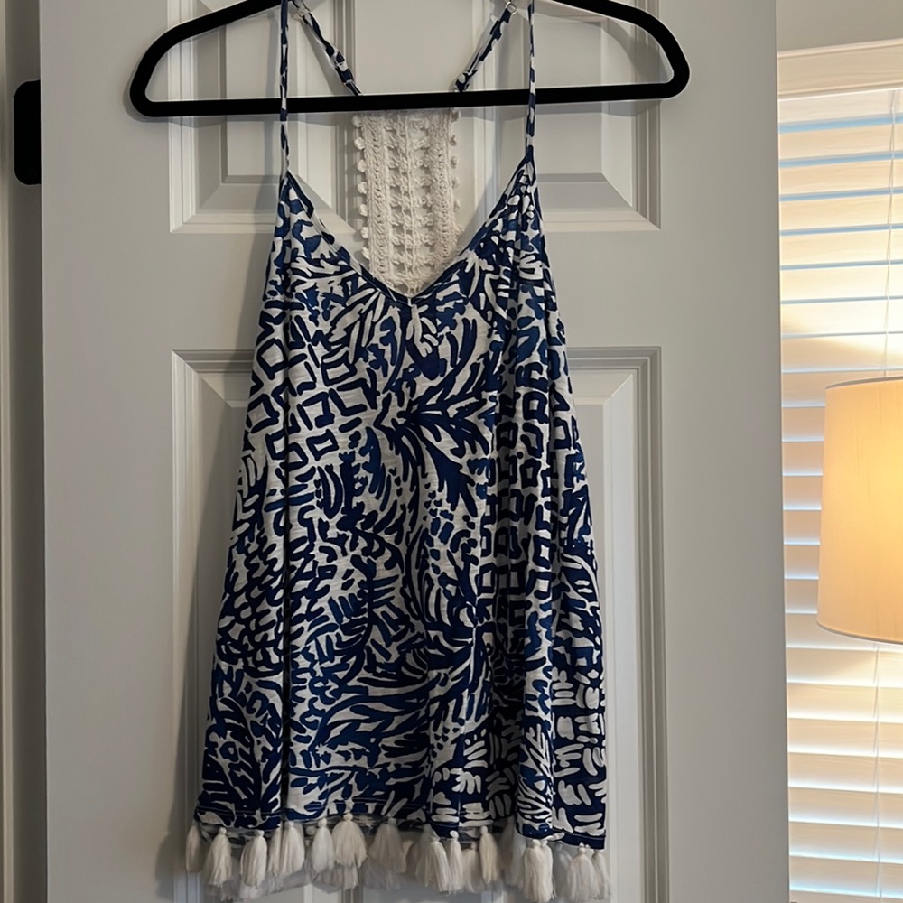 Lilly Pulitzer - Tank - Size Small - Blue / White